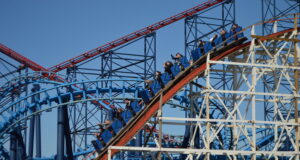 An Exhilarating Marvel: The Big Dipper Rollercoaster at Blackpool Pleasure Beach Grand National at Blackpool Pleasure Beach
