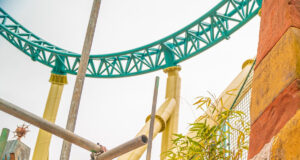 Thorpe Park: Phase One of the Track Repaint is Complete Colossus Repaint at Thorpe Park