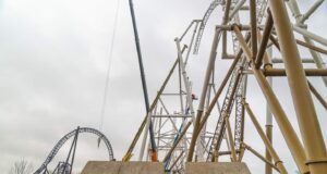 Construction Begins on the Extraordinary 236ft Tall Hyperia Lift Hill at Thorpe Park Hyperia Construction at Thorpe Park