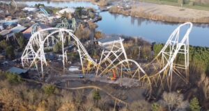 Thorpe Park “Please DO NOT Fly Drones Over Hyperia During Testing Phase” Hyperia Ariel Construction Update at Thorpe Park