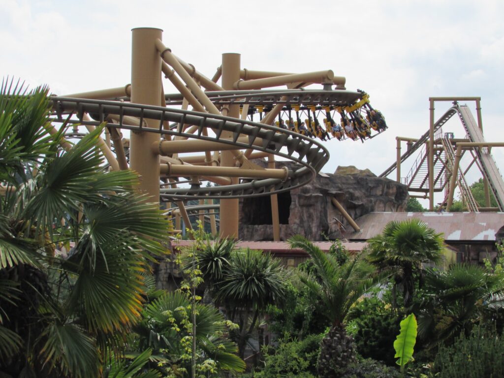 Join the adventure in Paultons Park's Lost Kingdom area with the popular Flight of the Pterosaur ride for families.