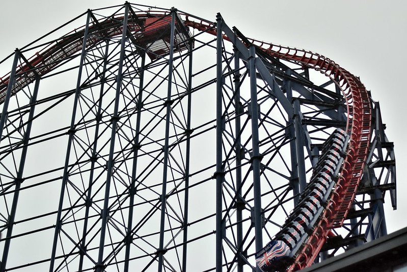 a roller coaster with a track