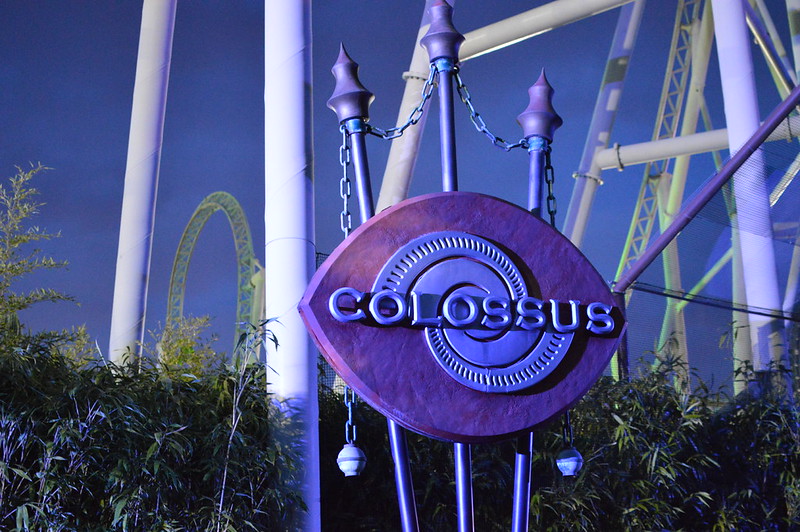 Colossus at Thorpe Park in the Dark