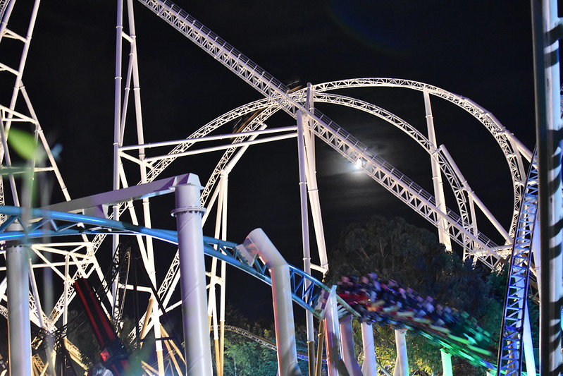 Colossus at Thorpe Park in the Dark