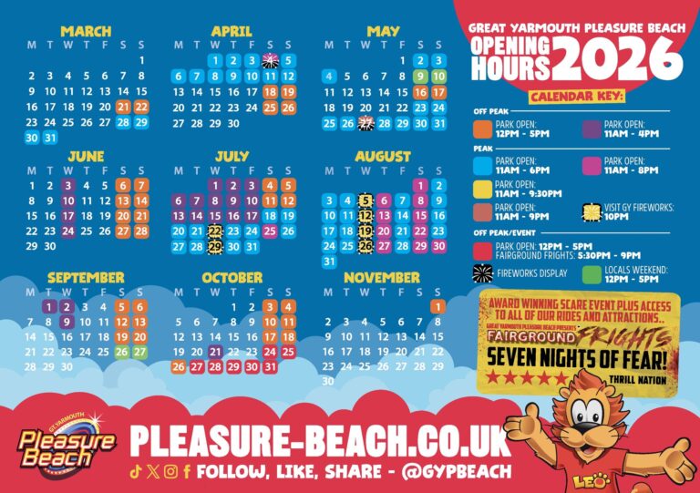 Great Yarmouth Pleasure Beach Opening Times 2022