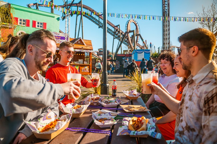 Group of theme park fans at Thorpe Park