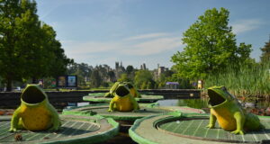 7 Mistakes People Make When Visiting Alton Towers Resort Frog Fountains looking down the rest of Towers Street until the Towers Ruins