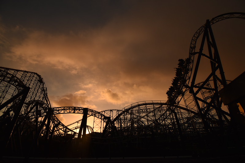 Sunset at Blackpool Pleasure Beach