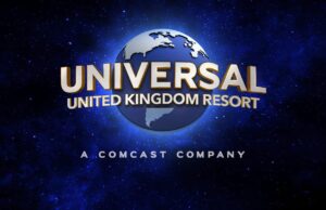 Universal UK Resort Reveals Companies Appointed to Support Theme Park Development Universal United Kingdom Resort logo with a blue globe and gold 3D text on a starry space background, 'A Comcast Company' at the bottom.