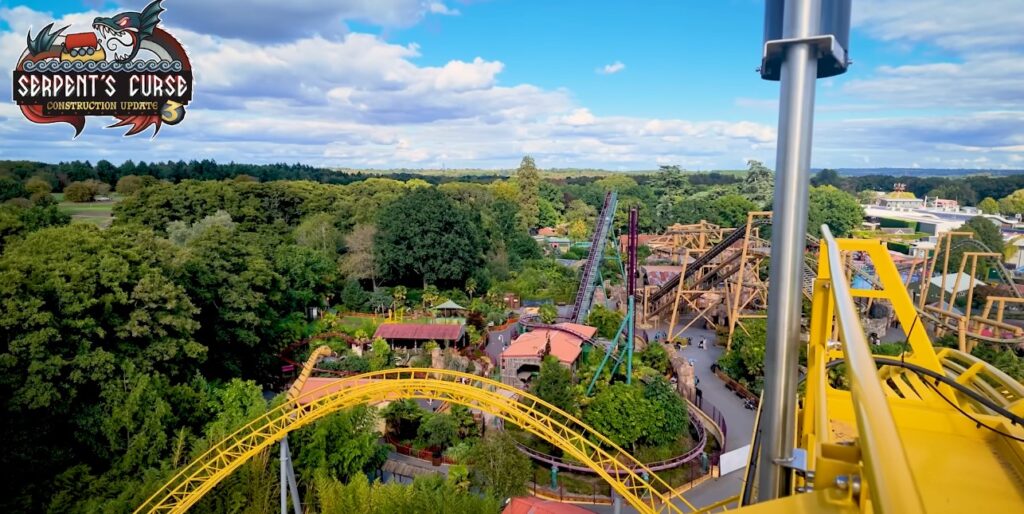 Serpent’s Curse Construction Update New Photos From the Top of the Lift Hill (Image: Paultons Park)