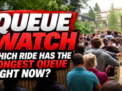 Which UK Theme Park Ride Has the Longest Queue Right Now? Here’s Our Latest Queue Watch! Crowded UK theme park queue for the UK Theme Parks Spy Queue Watch feature.